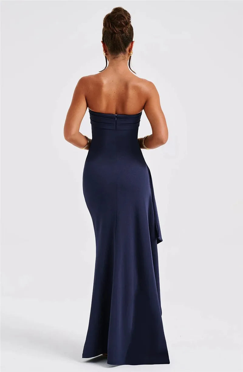 Aelred™ | Strapless Slit Maxi Dress