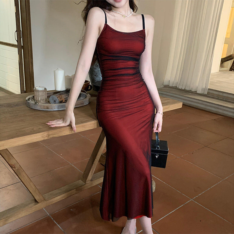 Ruby - Elegant red midi party dress