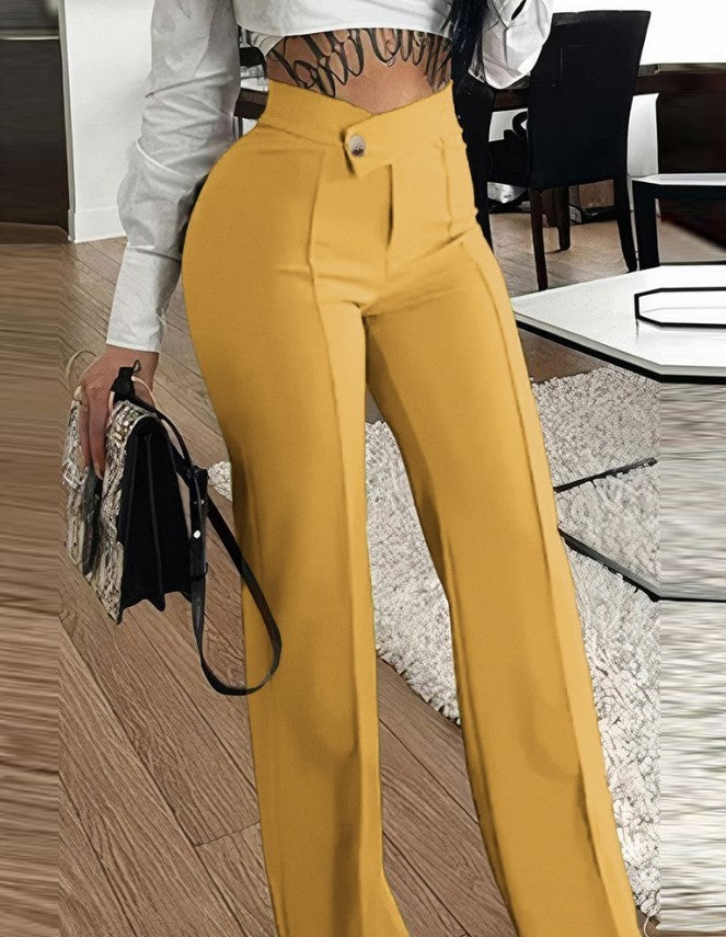 Carla | Pantaloni donna aderenti a gamba dritta con fibbia