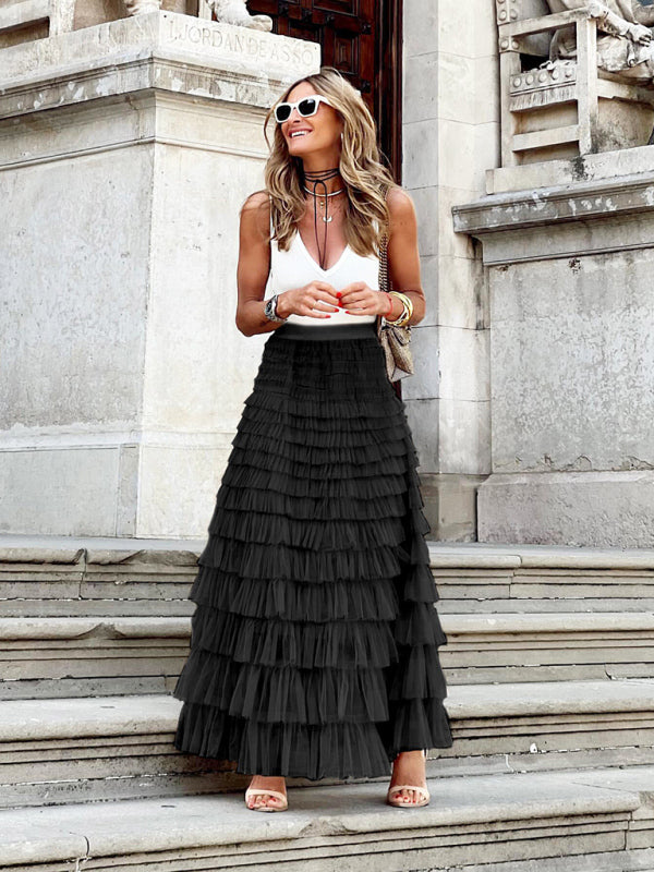 Lorielle : Gonna lunga in tulle a strati