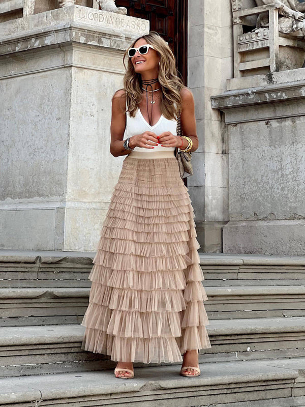 Lorielle : Gonna lunga in tulle a strati