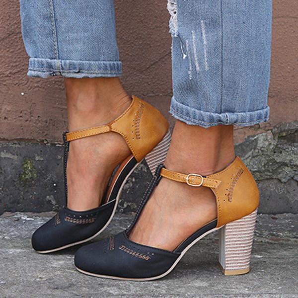 Liliosa | Scarpe Ortopediche con Tacco Medio e Cinturino a T