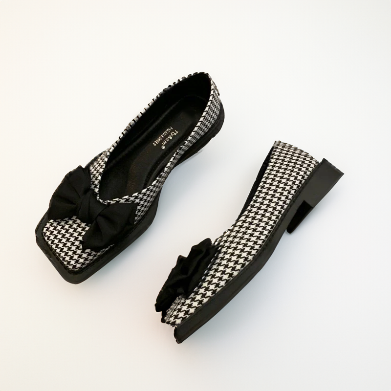 Zivette™ | Zebra Bow Square-Toe Flats