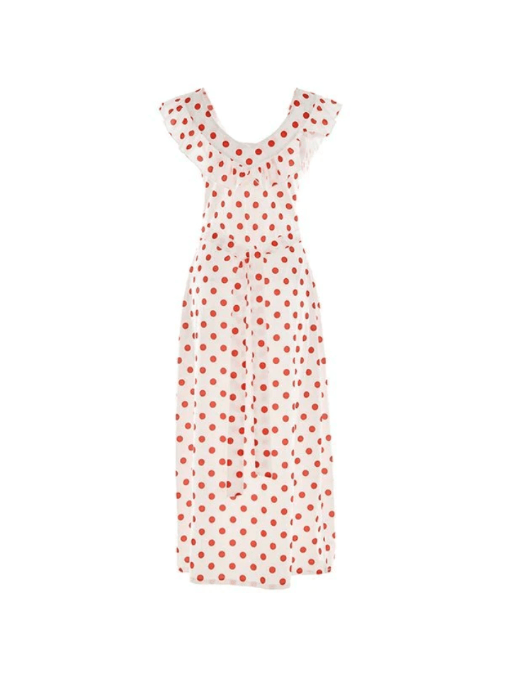 Lunetta™ | Ruffle Polka Dot Off-Shoulder Dress