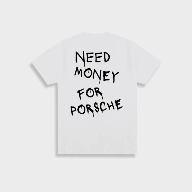 Mark | T-shirt vintage da uomo in cotone "Need Money For Porsche".
