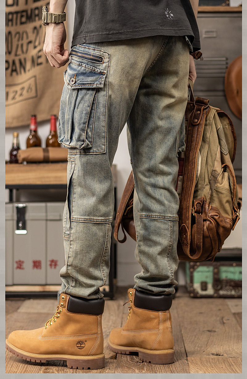 Matthew - Pantaloni cargo in denim vintage