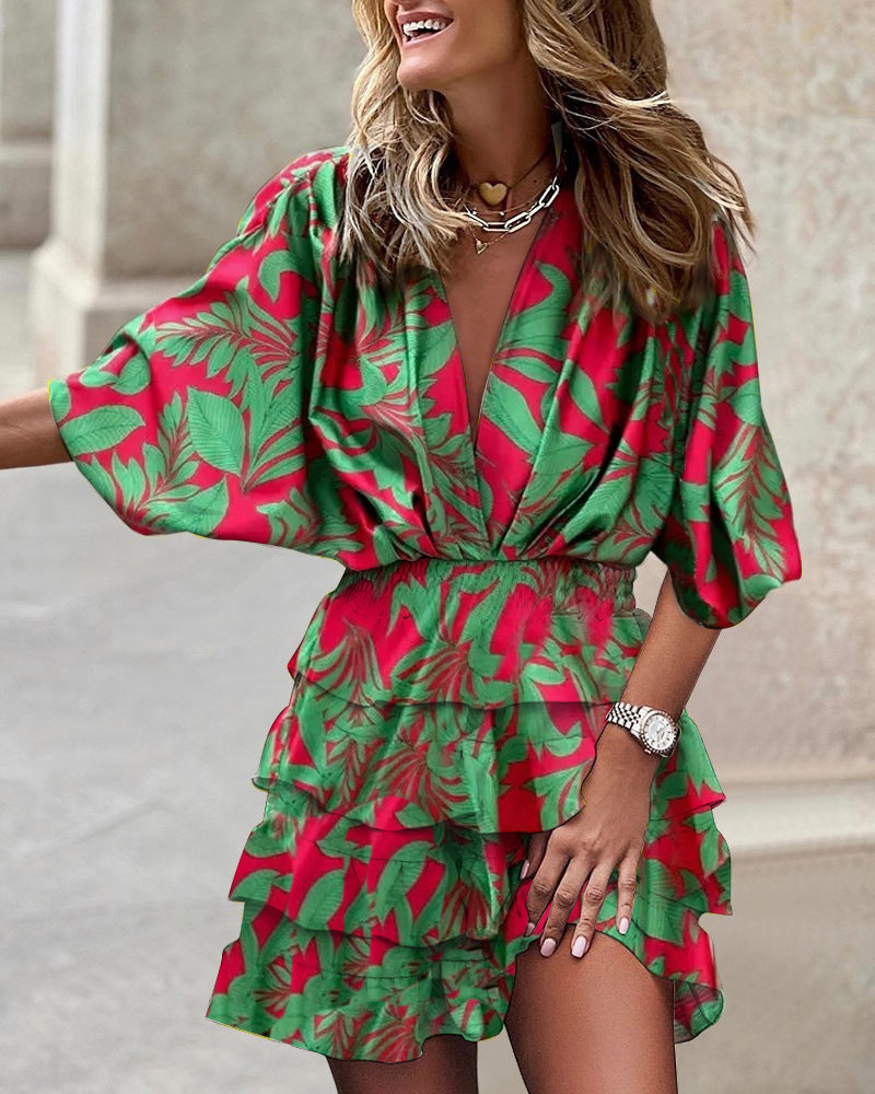 Sabrina - Multicolored jumpsuit with ruffle sleeves and chic style