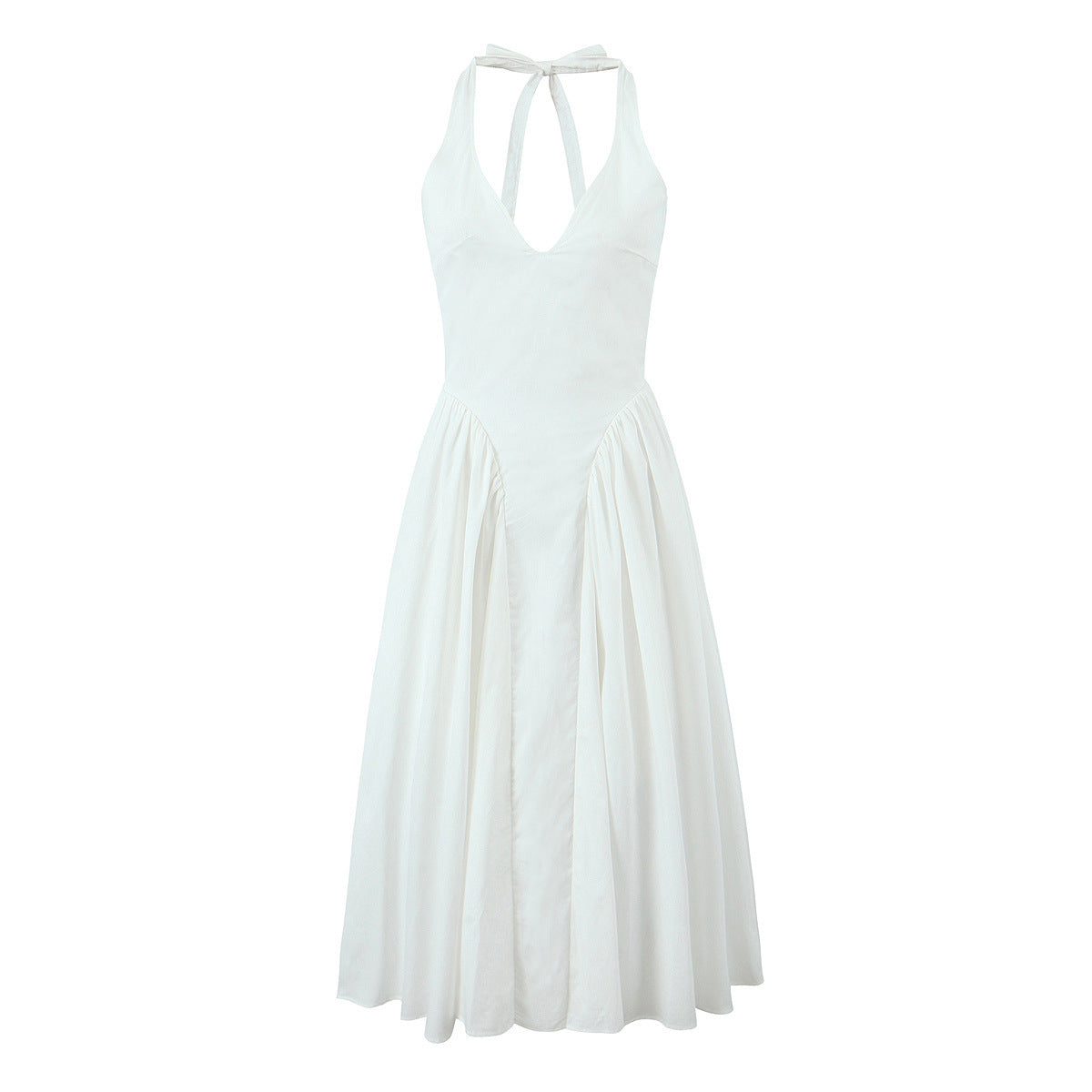 Viviana - Abito midi fluido con scollatura a V e aletta