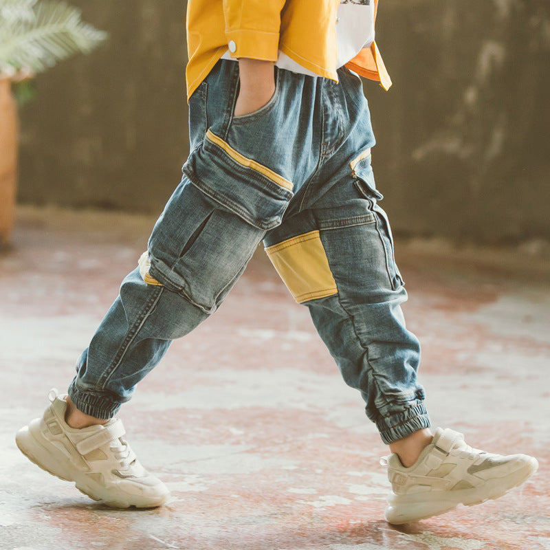 Leo - Pantaloni jogger in denim per bambini