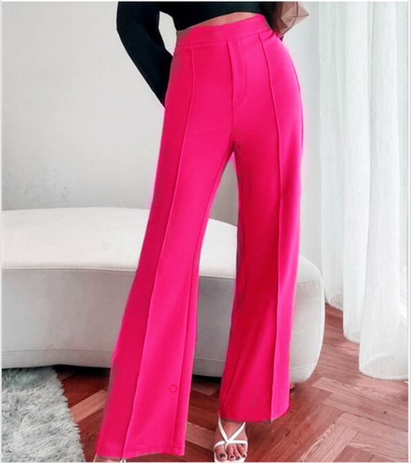 Clara | Pantaloni casual da donna, a vita alta, larghi, a gamba dritta