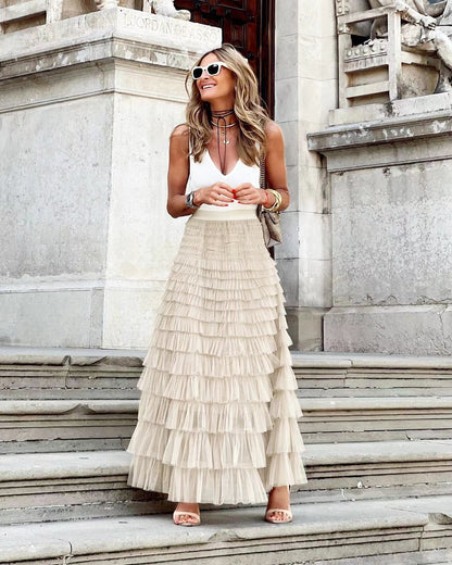 Sabrina - Layered mesh skirt with romantic ruffles