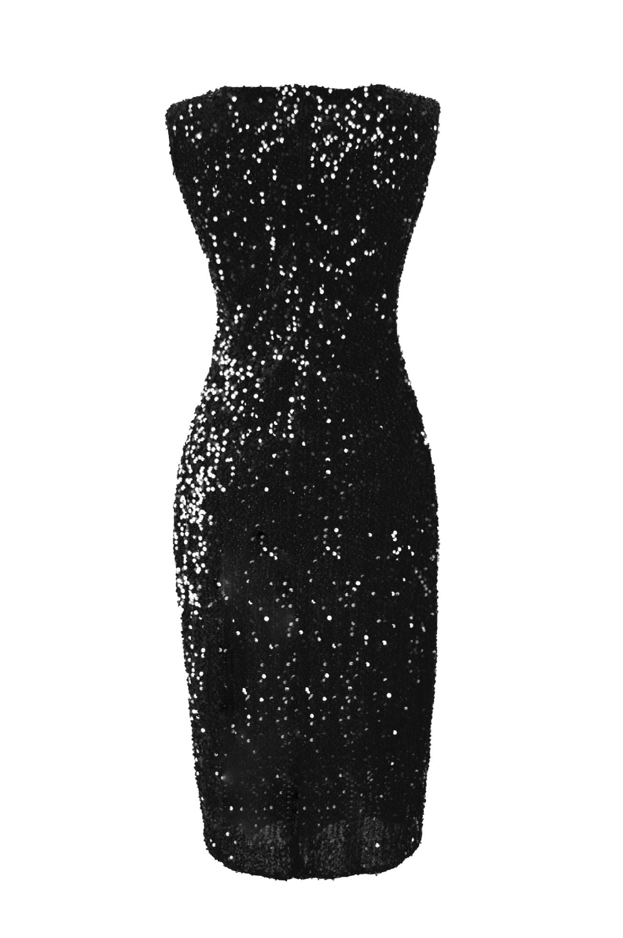 Women's Shiny Sequin Midi Dress with Side Slit Ivyshape