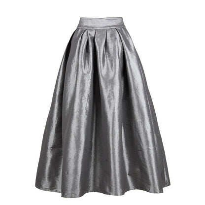 Ladies High-Waist Pleated Maxi Skirt Ivyshape