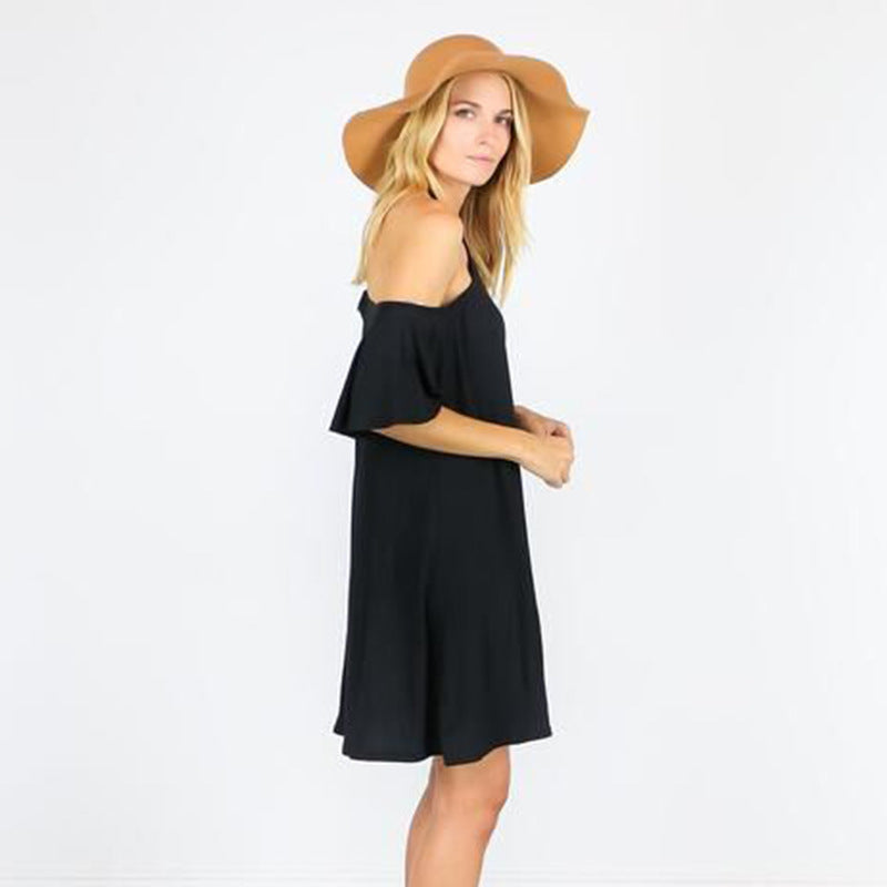 Off-Shoulder Flared Dress for Women Ivyshape