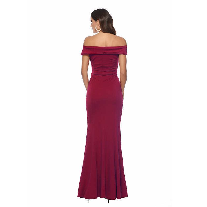 Women Off-Shoulder Elegant Maxi Dress Ivyshape