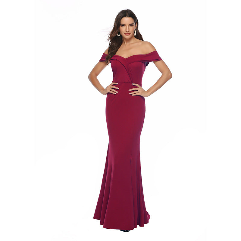 Women Off-Shoulder Elegant Maxi Dress Ivyshape