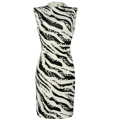 Women's High Neck Pattern Bodycon Dress Ivyshape