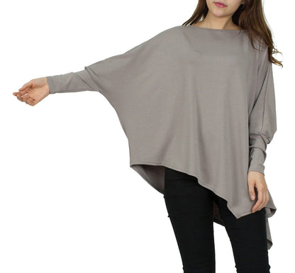 Women Oversize Sweatshirt with asymmetrical hem Ivyshape