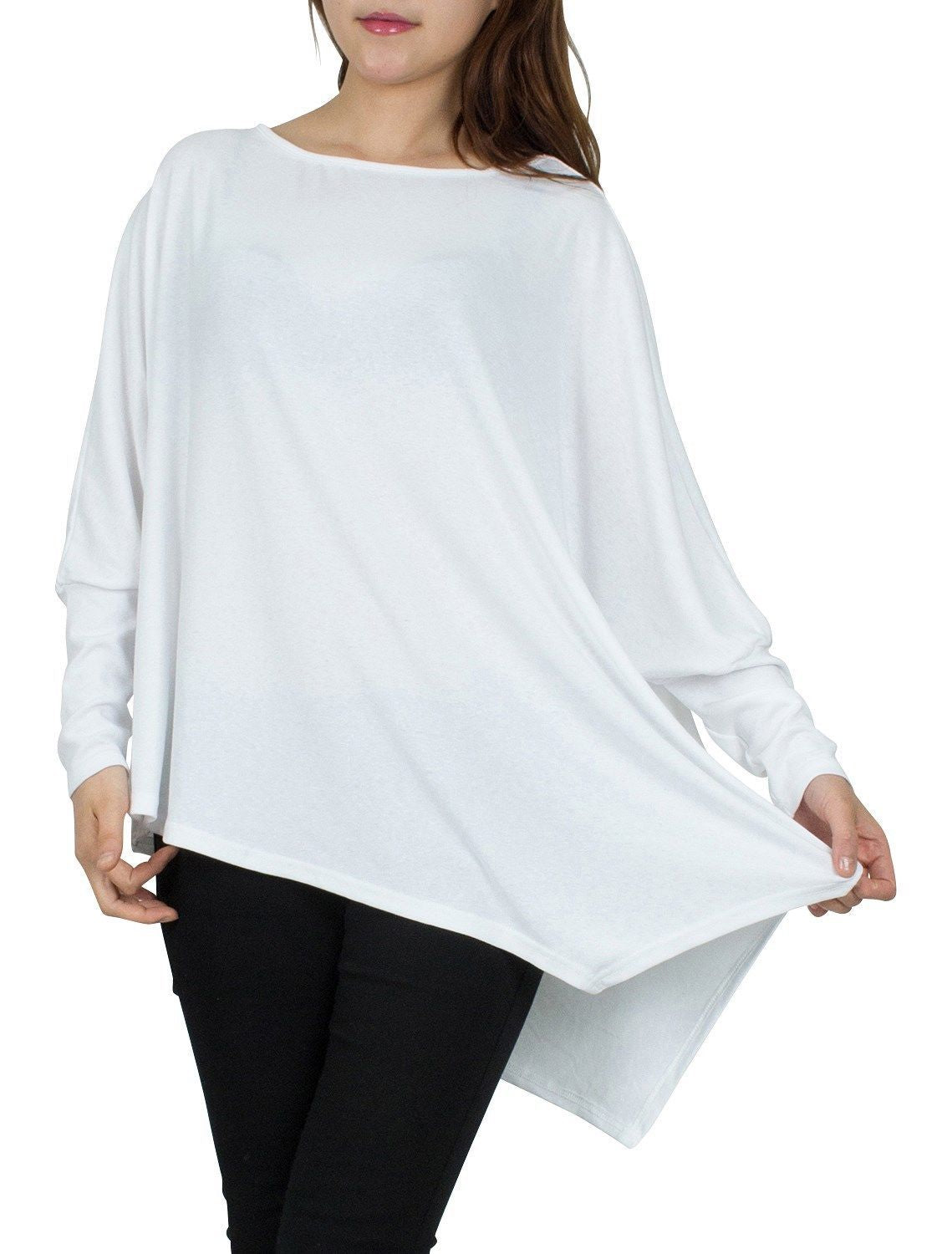 Women Oversize Sweatshirt with asymmetrical hem Ivyshape