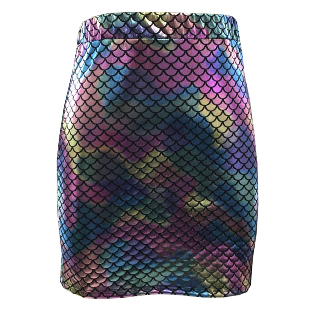 Women's Mini Skirt with Metallic Scales Ivyshape