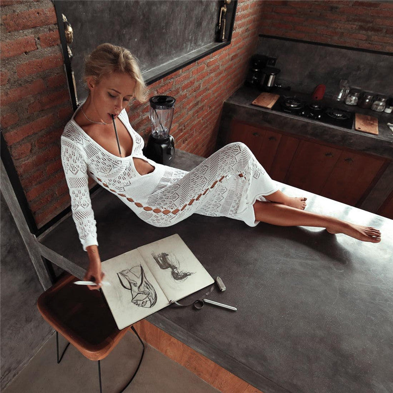 Ladies Crochet Dress Ivyshape