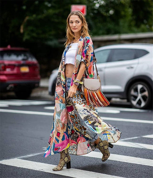 Ladies Fashion Long Kimono Ivyshape