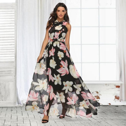 Women Flower Maxi Dress Ivyshape