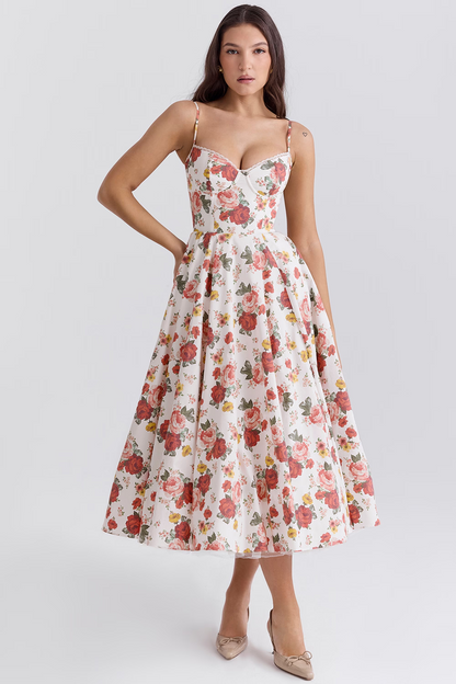 Celestia™ | Royal Satin Midi Dress