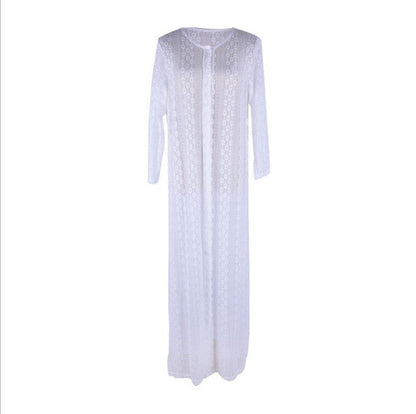 Women's transparent beach cover-up with delicate crochet patterns Ivyshape