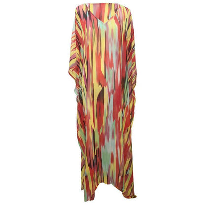 Ladies beach robe with artistic pattern and generous cut Ivyshape