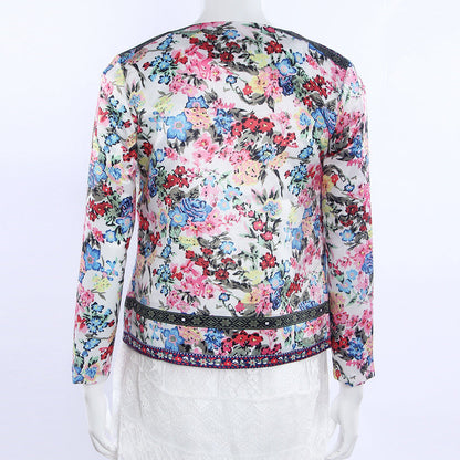Irene | Blazer boho in raso con stampa floreale