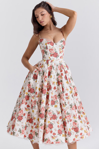 Celestia™ | Royal Satin Midi Dress