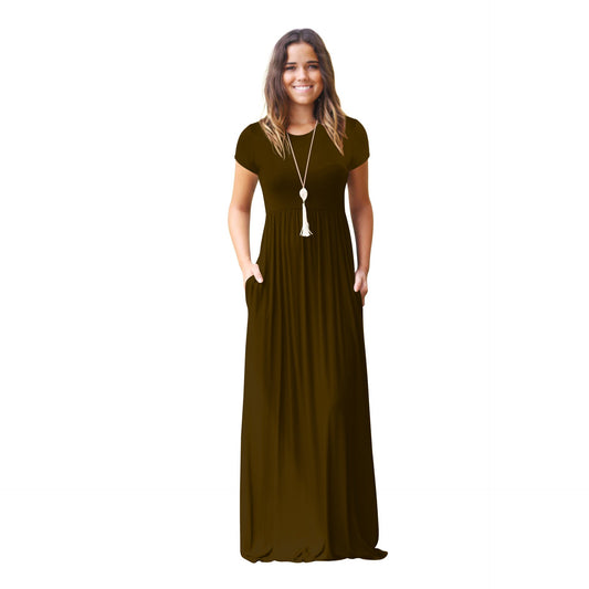 Women's maxi dress with a loose fit and practical pockets Ivyshape