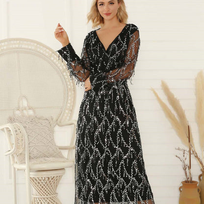 Women Sequin Maxi Dress Ivyshape