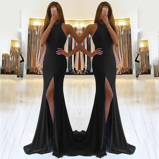 Women's Elegant High-Slit Evening Dress Ivyshape