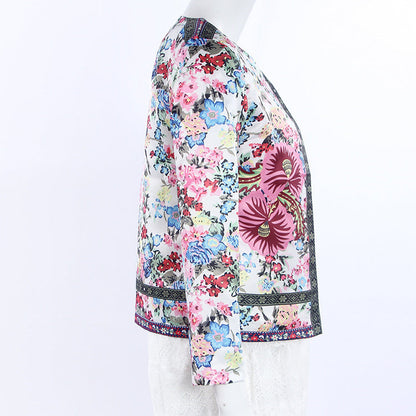 Irene | Blazer boho in raso con stampa floreale