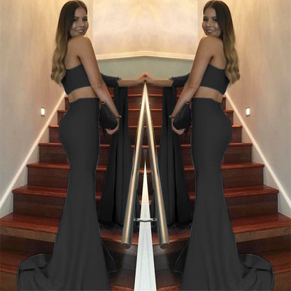 Women Asymmetric Two-Piece Evening Dress Ivyshape