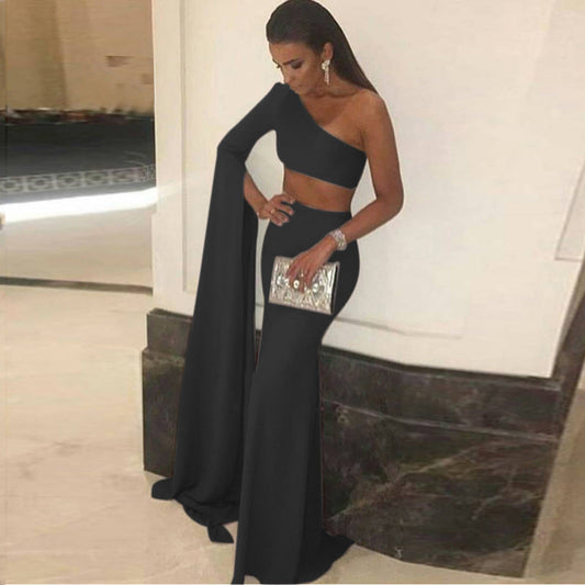 Women Asymmetric Two-Piece Evening Dress Ivyshape