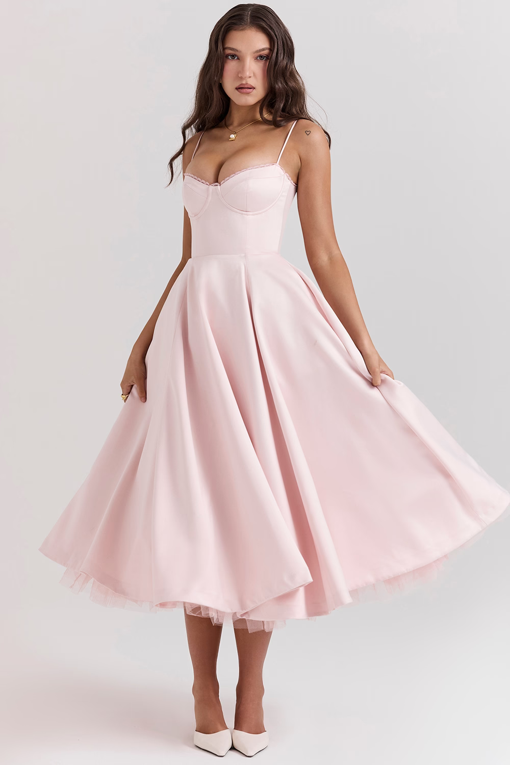 Celestia™ | Royal Satin Midi Dress