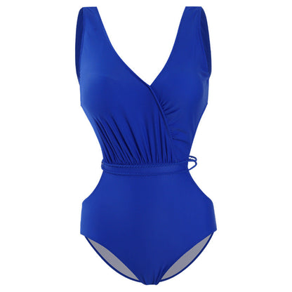 Women's sporty one-piece with deep V-neck and side cut-outs Ivyshape