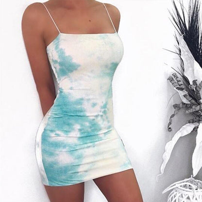 Women adjustable spaghetti strap mini dress Ivyshape
