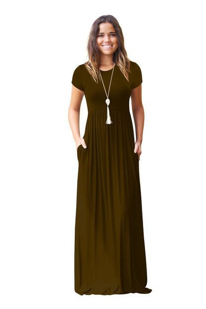 Women's maxi dress with a loose fit and practical pockets Ivyshape