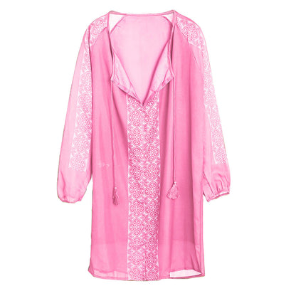 Women Embroidered Beach Cover-Up Dress Ivyshape