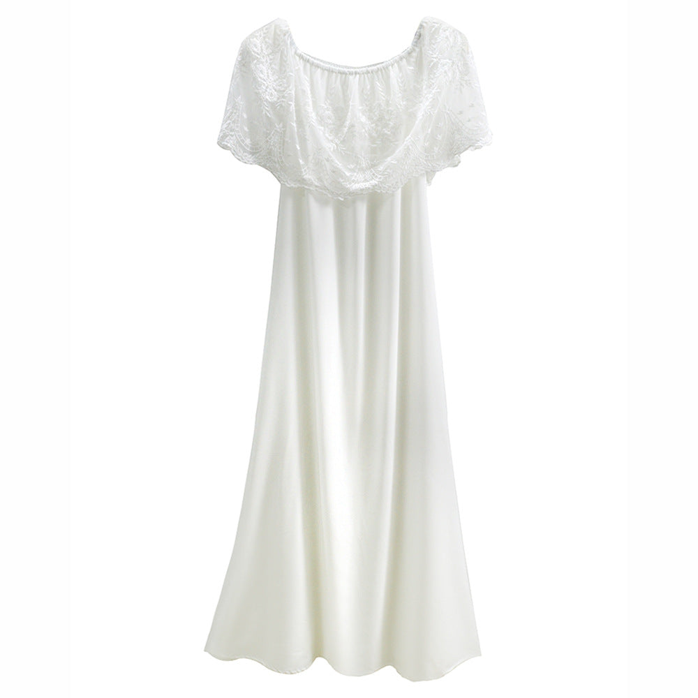 Women's Off-Shoulder Lace Detail Maxi Dress Ivyshape