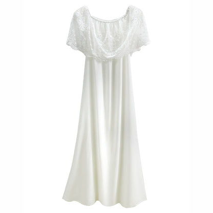 Women's Off-Shoulder Lace Detail Maxi Dress Ivyshape