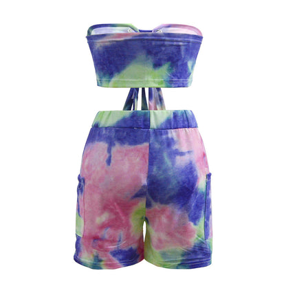 Women Tie-Front Crop Top and Mini Shorts Set Ivyshape