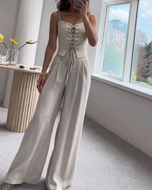 Isolde™ | Lace-Up Corset Jumpsuit
