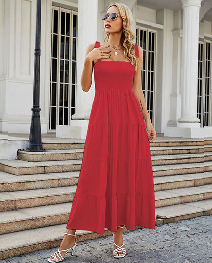 Sabrina - Long dress with ruffles and ruffles