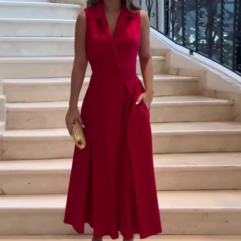 Sabrina - Yellow sleeveless midi dress with fresh style