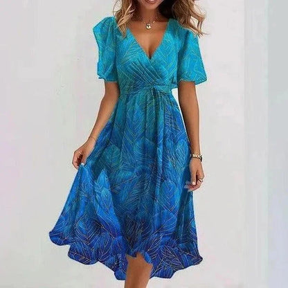 Florencia™ | Floral Chiffon Midi Dress